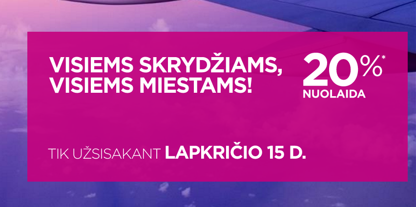 Wizzair akcija! Lėktuvų bilietai pigiau!