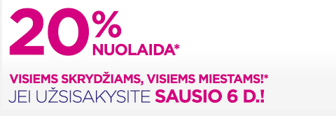 Wizzair bilietai 20 proc. pigiau! 