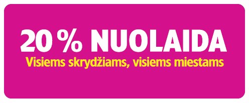 20 proc. nuolaida Wizzair lėktuvų bilietams