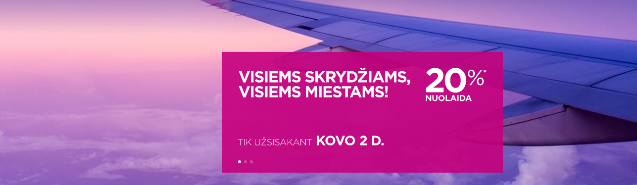 Wizzair bilietai 20 proc. pigesni!