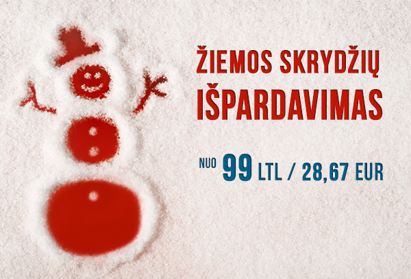 air Lituanica žiemos skrydžių išpardavimas! Nuo 99 LT (28,67 EUR)