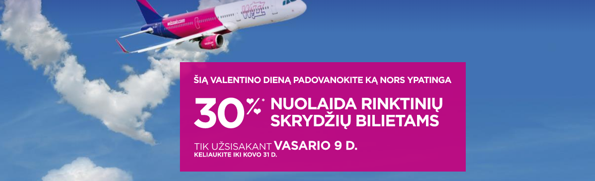 Wizzair bilietai 30 proc. pigiau!!!